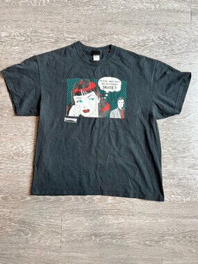 Thrasher "Why cant my boyfriend skate"  T-shirt, Black, X-large